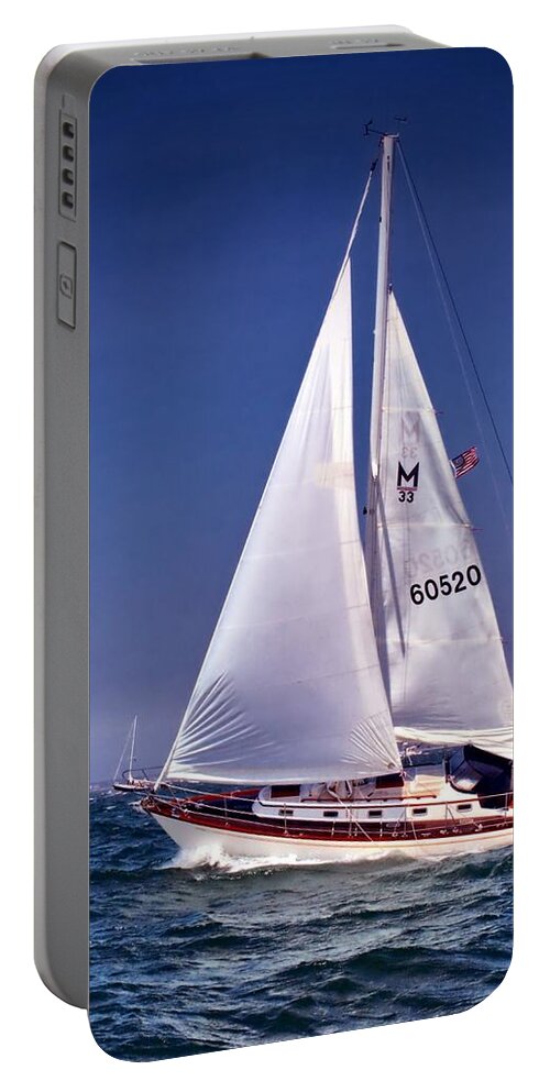 Cape Cod Portable Battery Charger featuring the photograph Full Sail Ahead by Bruce Gannon