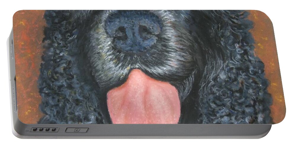 Spaniel Portable Battery Charger featuring the painting Fur Ever Yours by Minaz Jantz