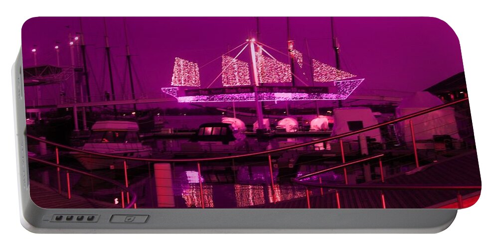 Boardwalks Portable Battery Charger featuring the photograph Fuscia Dock Perspective by Ee Photography