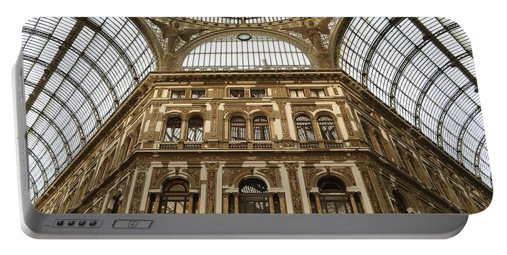 Naples Portable Battery Charger featuring the photograph Galleria Umberto I by Rumiana Nikolova
