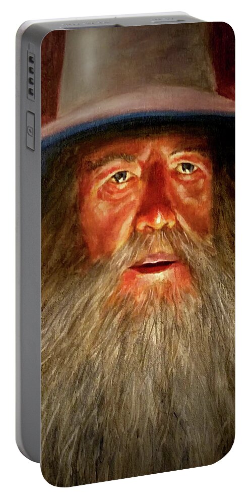 Wizard Gandalf Lord Of The Rings Middle Earth Tolkien Portable Battery Charger featuring the painting Gandalf by Murry Whiteman