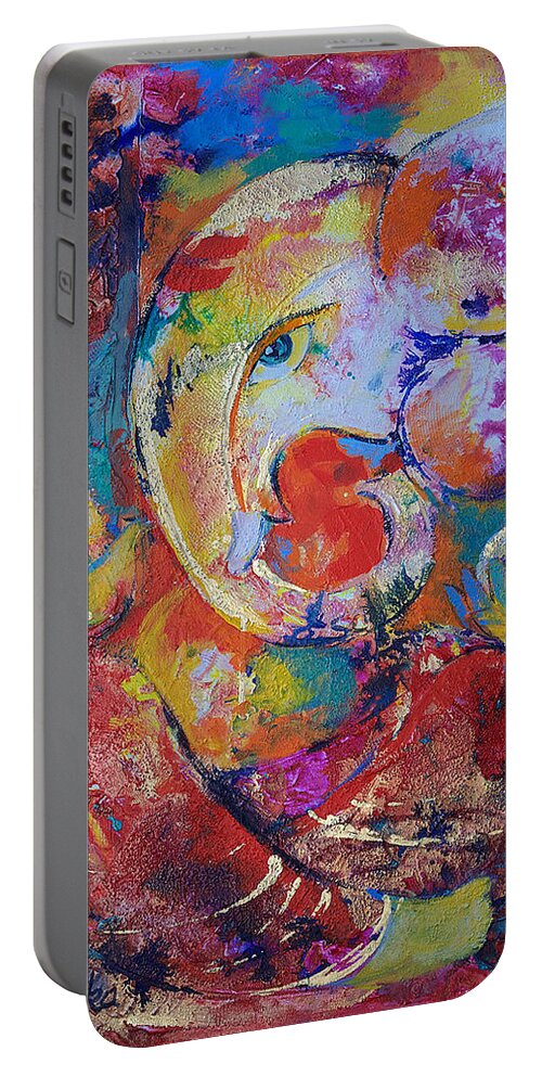 Ganesha Portable Battery Charger featuring the painting Ganesh by Jyotika Shroff
