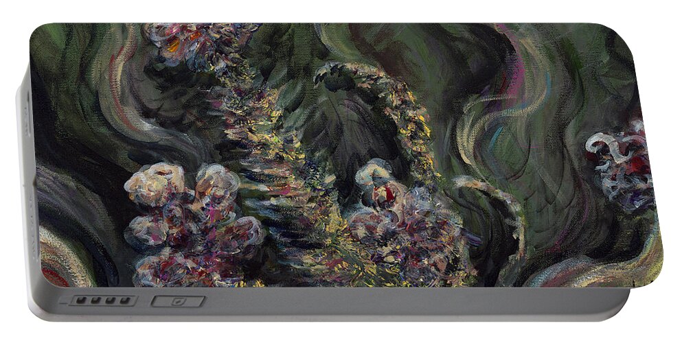 Flowers Portable Battery Charger featuring the painting Garden Delights by Nadine Rippelmeyer