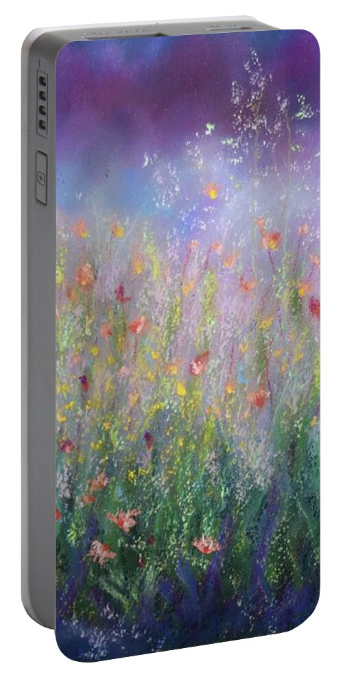  Portable Battery Charger featuring the pastel Garden Dreams by Barrie Stark