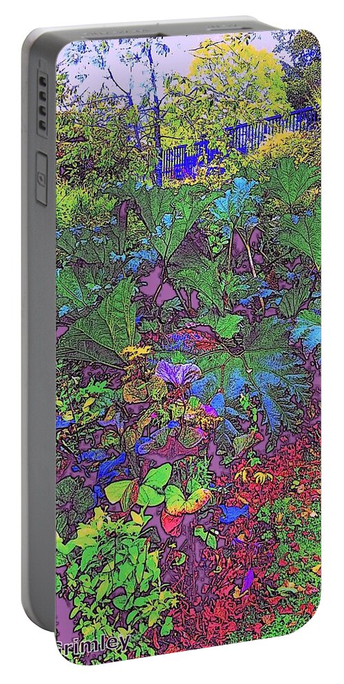 Garden Portable Battery Charger featuring the digital art Garden of Paradise by Lessandra Grimley