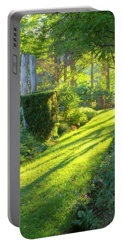 Hayward Garden Putney Vermont Portable Battery Charger featuring the photograph Garden Path by Tom Singleton