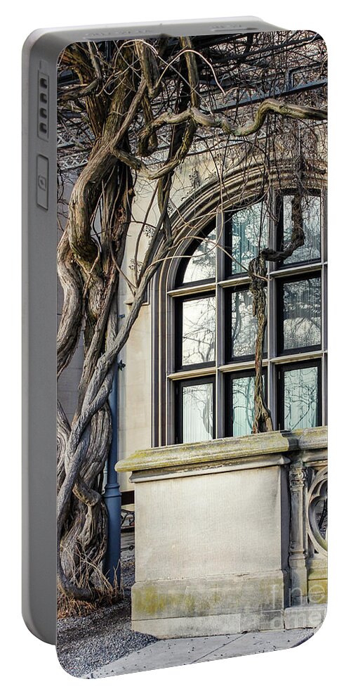 Architecture Portable Battery Charger featuring the photograph Garden Window And Vines by Todd Blanchard