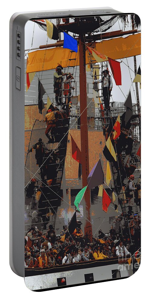 Gasparilla Portable Battery Charger featuring the photograph Gasparilla Ship Poster by Carol Groenen