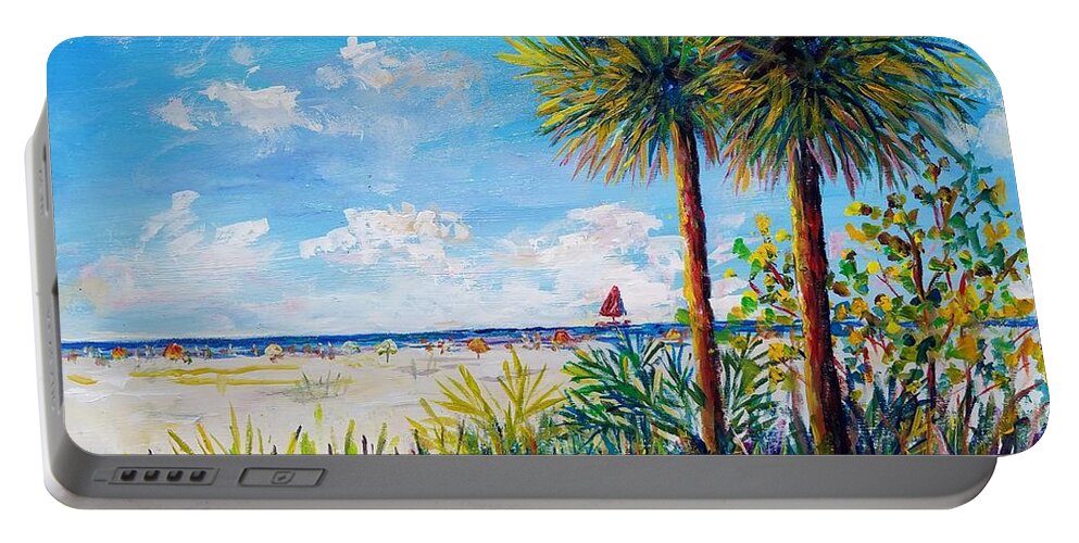 Siesta Key Beach Portable Battery Charger featuring the painting Gateway to Siesta Key Beach by Lou Ann Bagnall