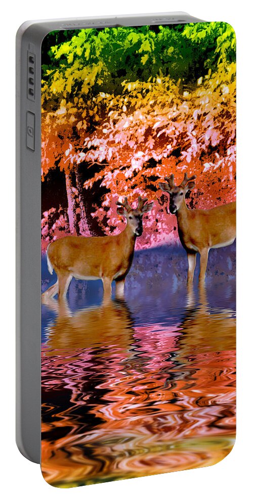 Rainbow Colors Portable Battery Charger featuring the photograph Gay Pride Bucks by David Yocum