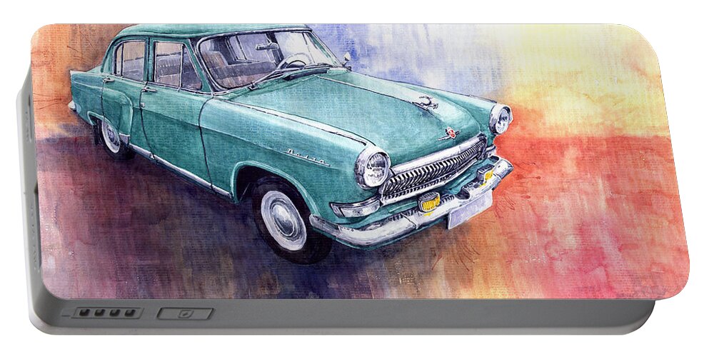 Automotiv Portable Battery Charger featuring the painting GAZ 21 Volga by Yuriy Shevchuk