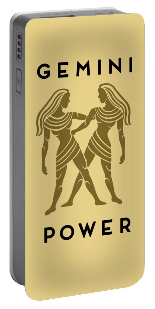 Gemini Portable Battery Charger featuring the digital art Gemini Power by Judy Hall-Folde