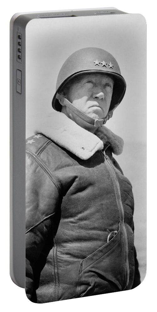 General Patton Portable Battery Charger featuring the photograph General George S. Patton by War Is Hell Store
