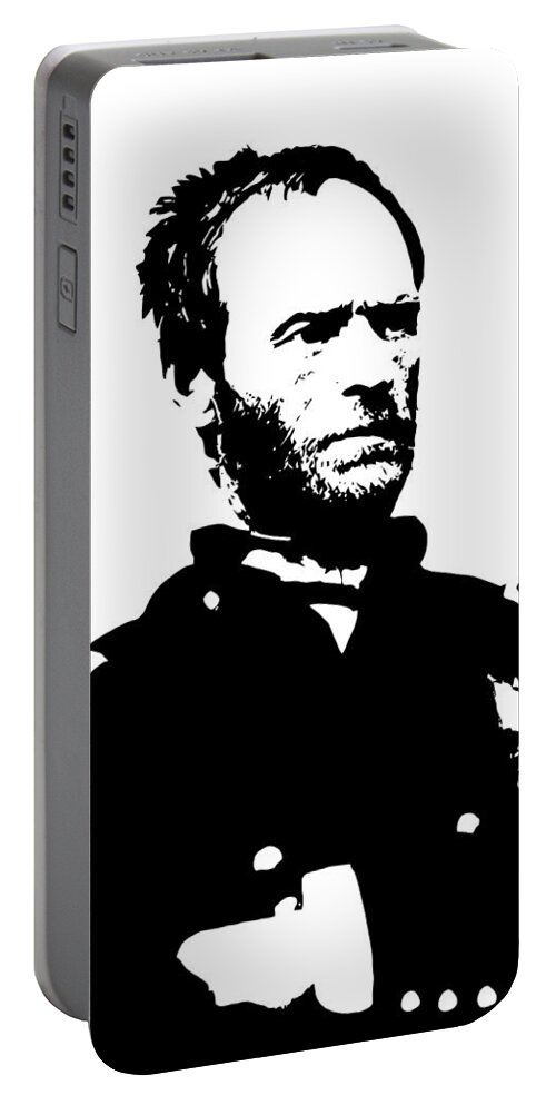 General Sherman Portable Battery Charger featuring the digital art General Sherman by War Is Hell Store