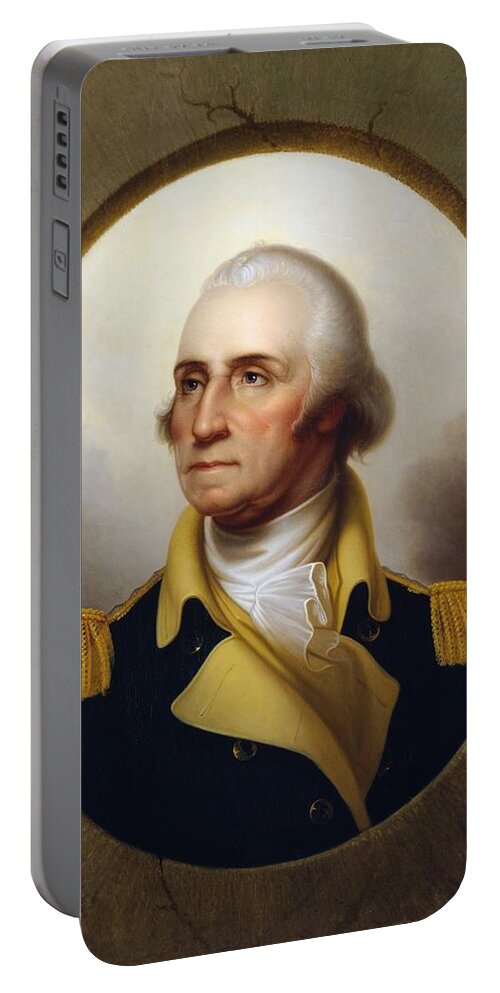 #faatoppicks Portable Battery Charger featuring the painting General Washington - Porthole Portrait by War Is Hell Store