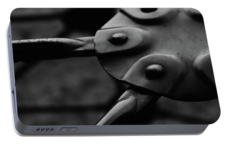 Abstract Portable Battery Charger featuring the photograph Geodome Climber by Richard Rizzo