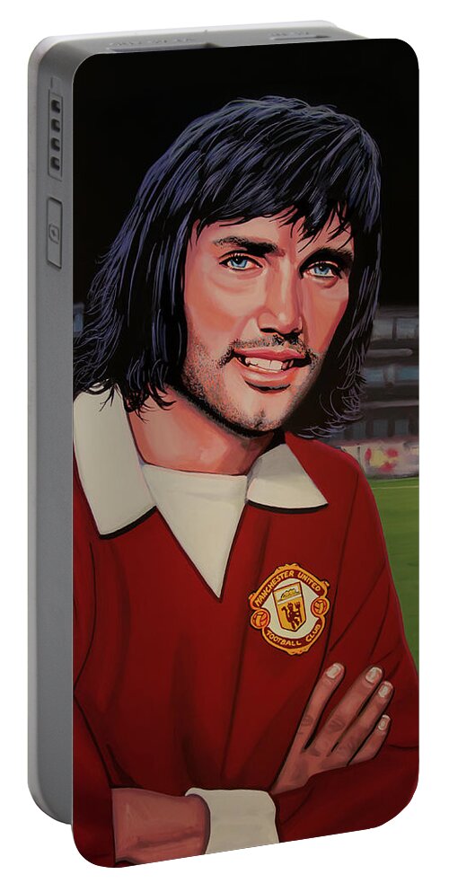 George Best Portable Battery Charger featuring the painting George Best Painting by Paul Meijering