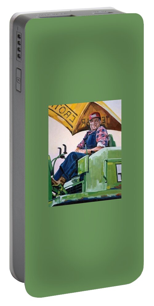 359 Portable Battery Charger featuring the painting George the Artist by Phil Chadwick