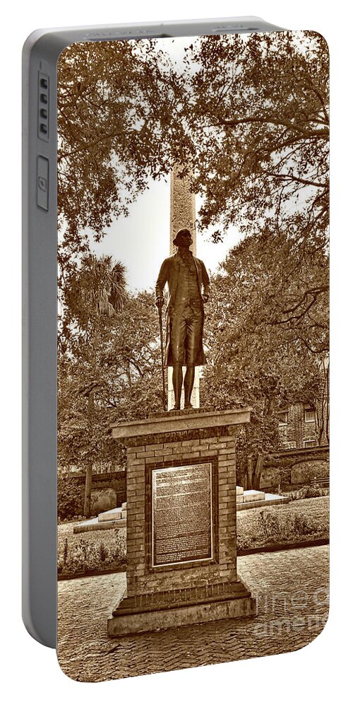 Culture Portable Battery Charger featuring the photograph George Washington, Charleston,sc by Skip Willits