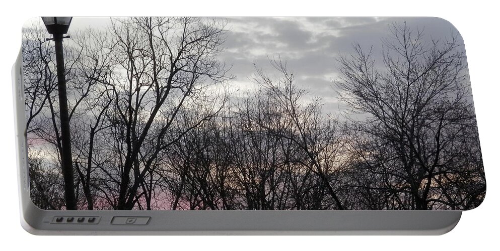 #pinks Portable Battery Charger featuring the photograph Georgia Suburbs Morning Sky by Belinda Lee
