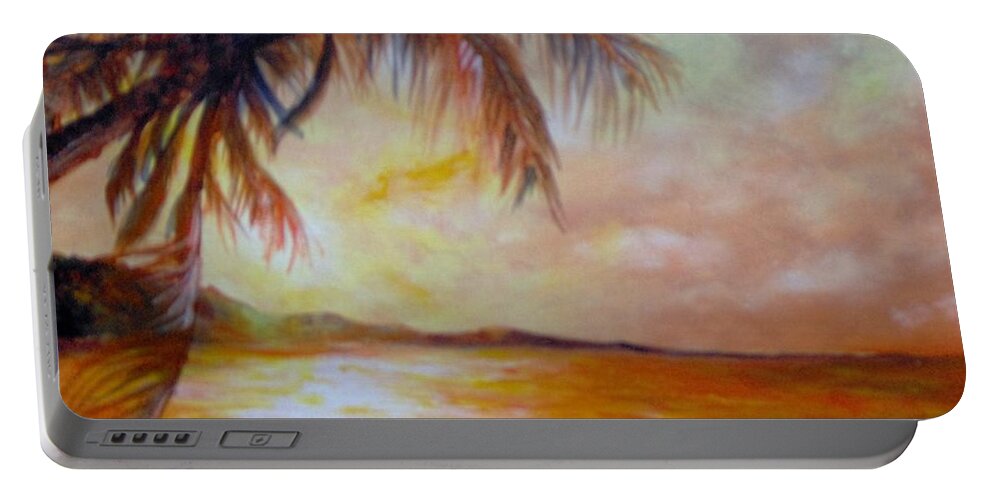 Caribbean Portable Battery Charger featuring the painting Getaway by Saundra Johnson