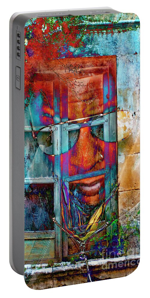 Ghost Goes Through Wall Portable Battery Charger featuring the digital art GHOST GOES through WALL by Silva Wischeropp
