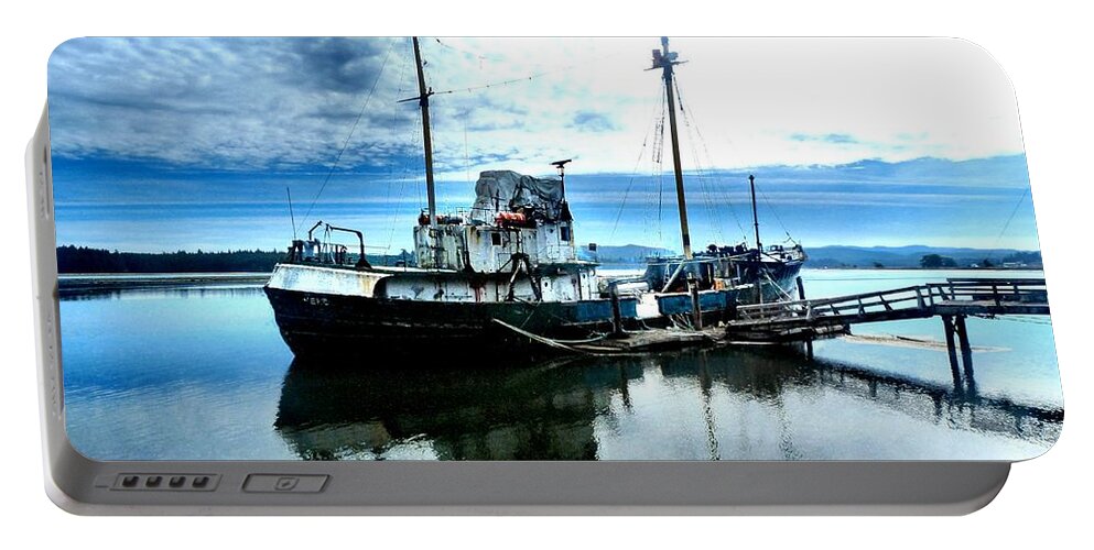 Ships Portable Battery Charger featuring the photograph GHOST SHIP Trawler - 2 by A L Sadie Reneau