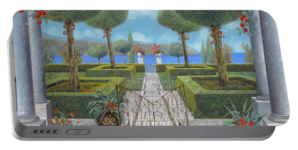 Italian Garden Portable Battery Charger featuring the painting Giardino Italiano by Guido Borelli