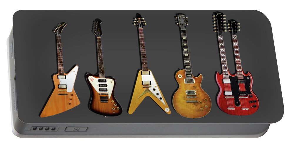Gibson Portable Battery Charger featuring the photograph Gibson Electric Guitar Collection by Mark Rogan