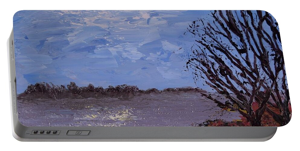 Barrieloustark Portable Battery Charger featuring the painting Gift by Barrie Stark