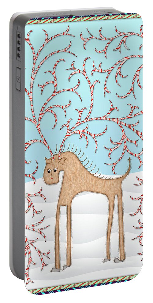 Enlightened Animals Portable Battery Charger featuring the digital art Ginger Cane by Becky Titus