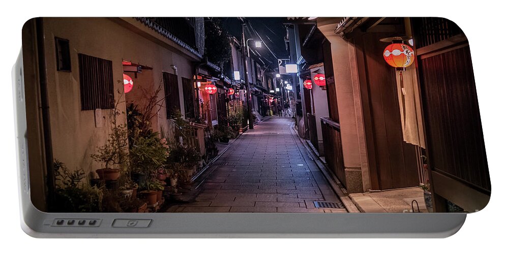 Travel Portable Battery Charger featuring the photograph Gion Streets, Old Kyoto, Japan by Perry Rodriguez