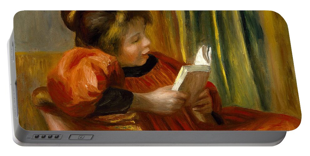 Auguste Renoir Portable Battery Charger featuring the painting Girl Reading by Auguste Renoir