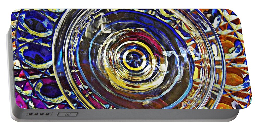 Abstract Portable Battery Charger featuring the photograph Glass Abstract 587 by Sarah Loft
