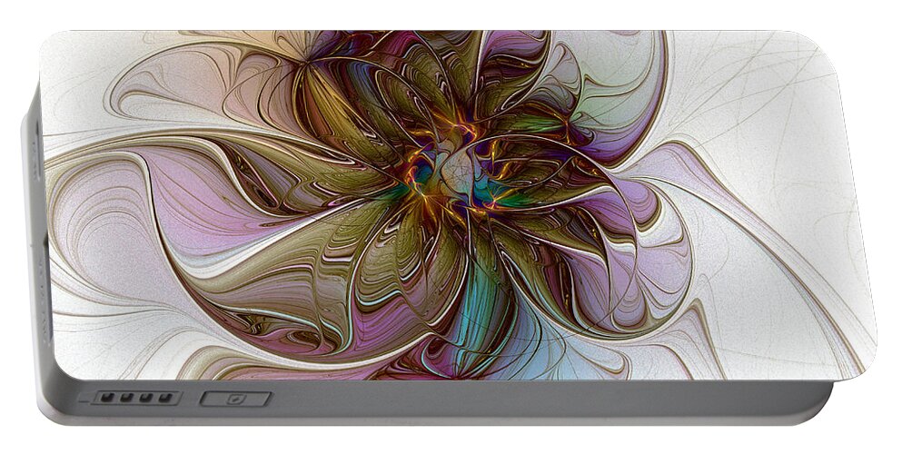 Digtital Art Portable Battery Charger featuring the digital art Glass Petals by Amanda Moore