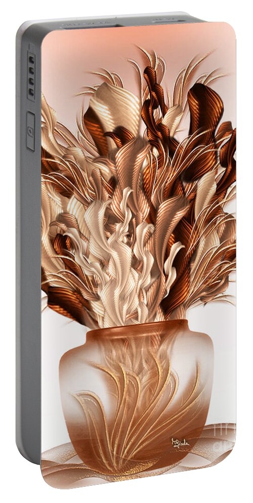 Rgiada Portable Battery Charger featuring the digital art Glassy Present by Giada Rossi