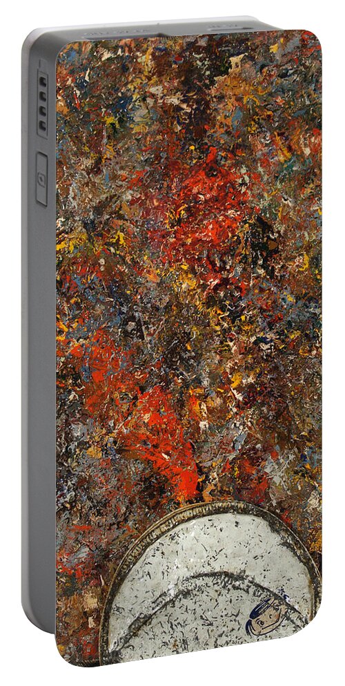Global Warming Portable Battery Charger featuring the painting Global Warming by James W Johnson