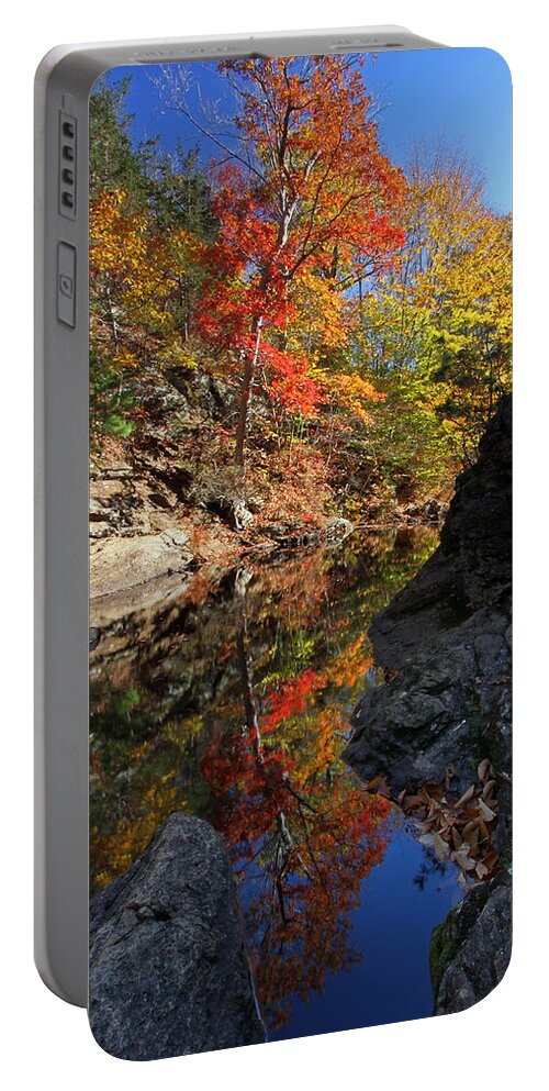 Chapman Falls Portable Battery Charger featuring the photograph Glorious Connecticut Fall Foliage by Juergen Roth