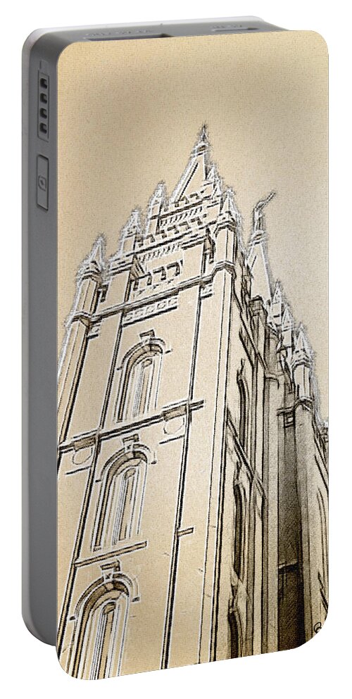 Temple Portable Battery Charger featuring the digital art Glory and Majesty by Greg Collins