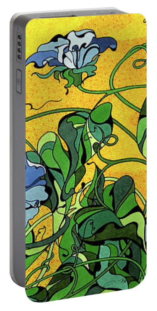 Spring Portable Battery Charger featuring the mixed media Glory In The Flower by Michele Sleight