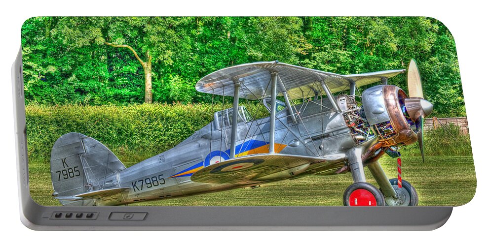 Aircraft Portable Battery Charger featuring the photograph Gloster Gladiator 1938 by Chris Thaxter