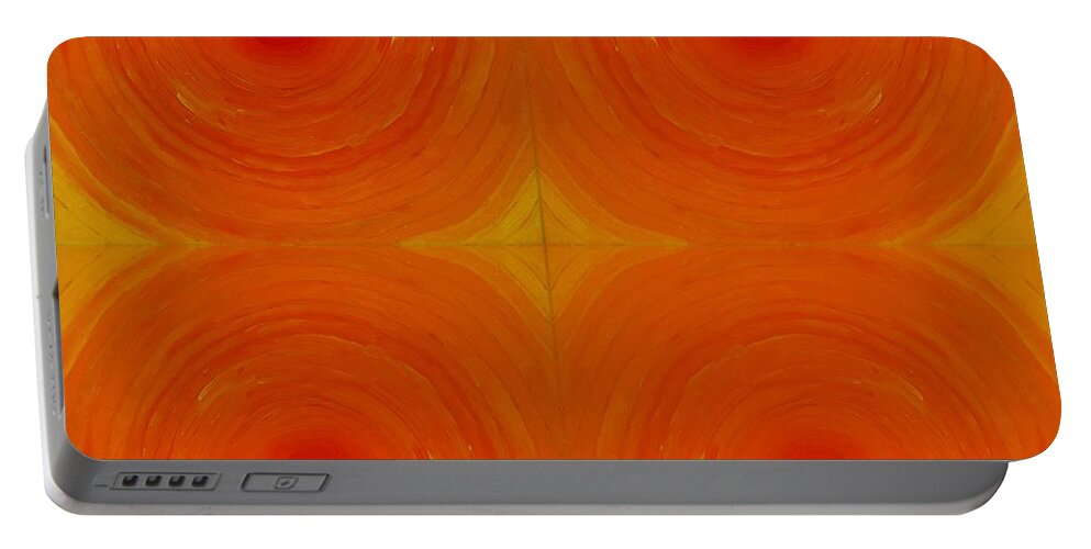 Glowing Portable Battery Charger featuring the digital art Glowing orange by Christopher Rowlands