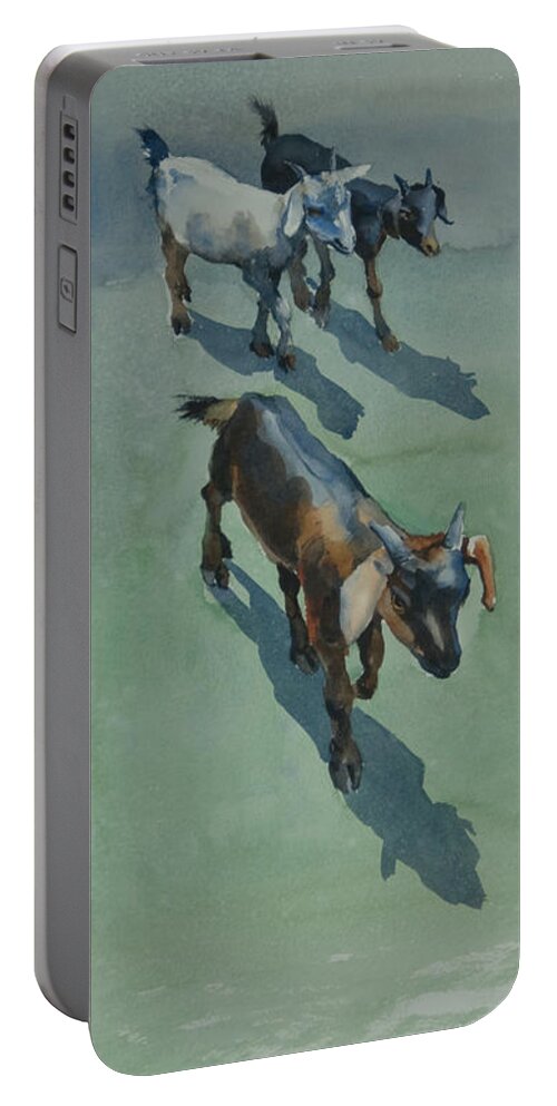 Goat Portable Battery Charger featuring the painting Goat by Helal Uddin