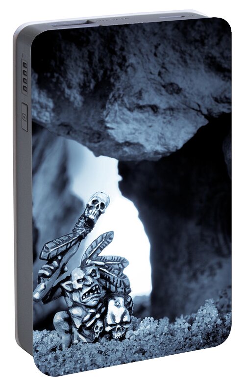 Cave Portable Battery Charger featuring the photograph Goblin Shaman by Marc Garrido