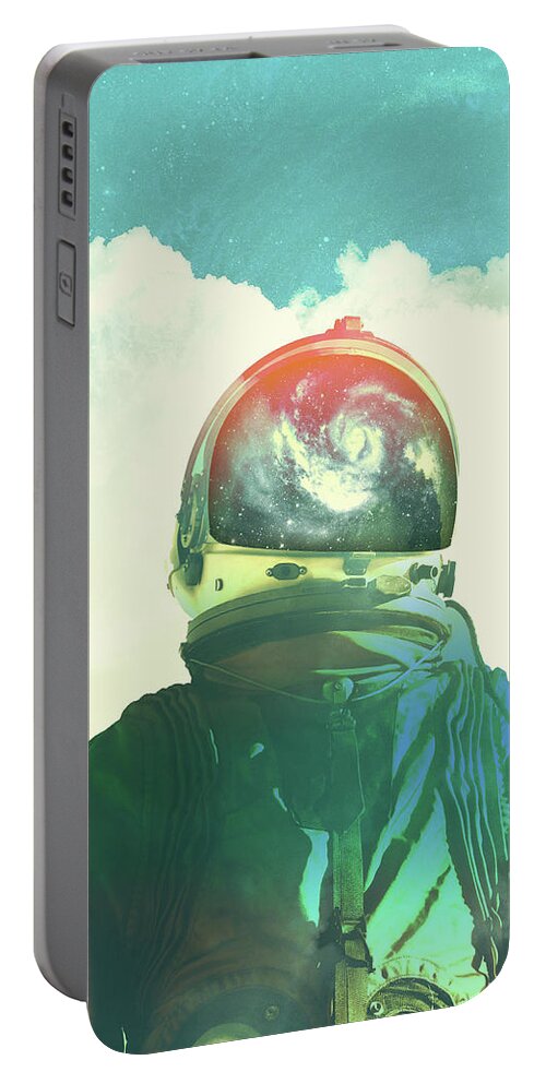 Collage Portable Battery Charger featuring the photograph God Is An Astronaut by Fran Rodriguez