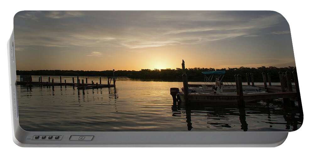 Sunrise Portable Battery Charger featuring the photograph Goin Fishin by John Black