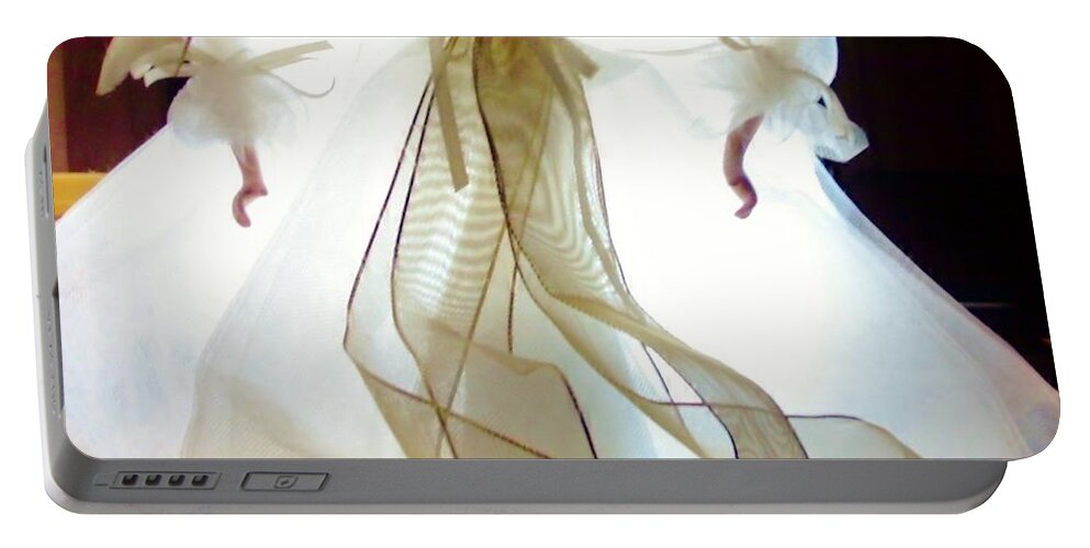 Angel Portable Battery Charger featuring the photograph Gold And White Angel by Denise F Fulmer