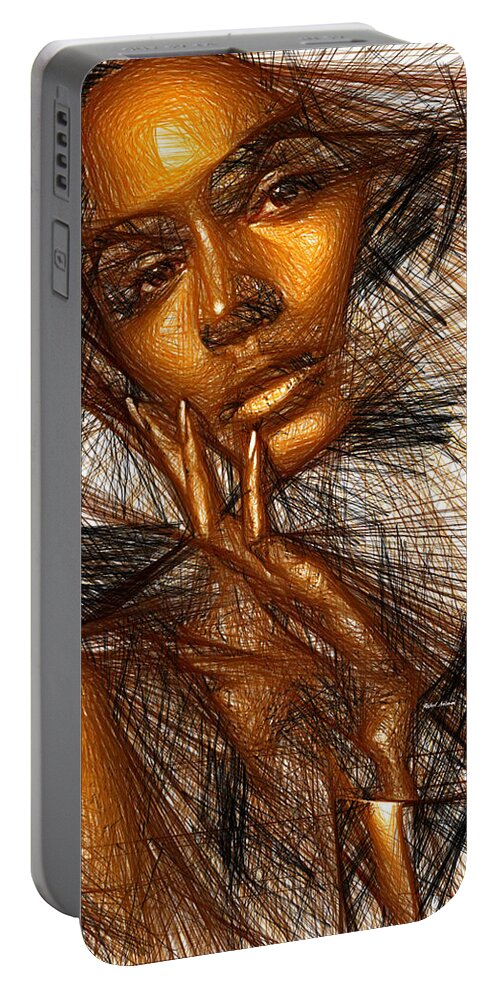 Rafael Salazar Portable Battery Charger featuring the digital art Gold Fingers by Rafael Salazar