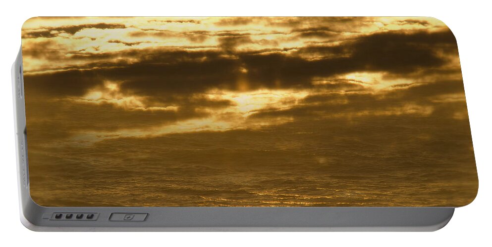 Clouds Portable Battery Charger featuring the photograph Gold SeaSky by Lawrence Knutsson