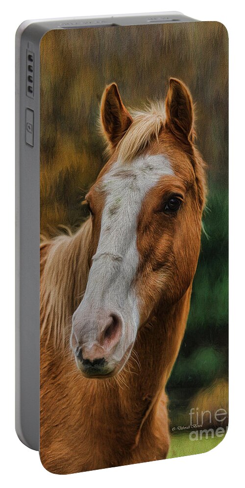 Horse Portable Battery Charger featuring the painting Golden Beauty by Deborah Benoit